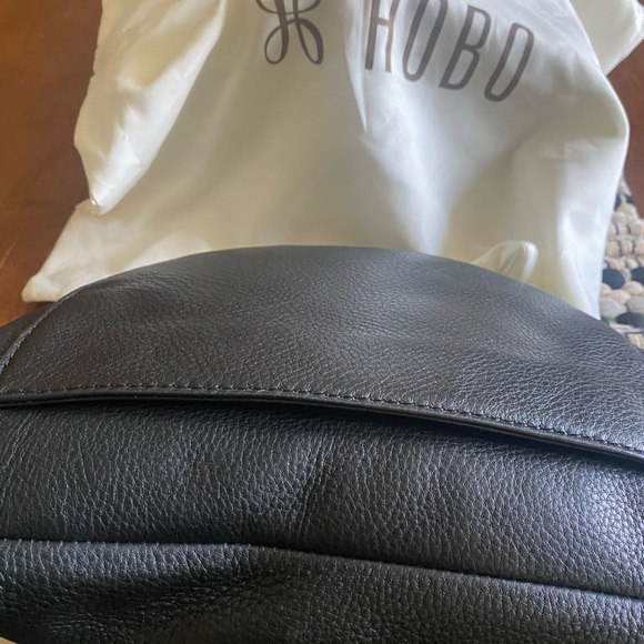 HOBO Juno Black Leather and Gold Studded Sling/Belt Bag - Picture 2 of 4